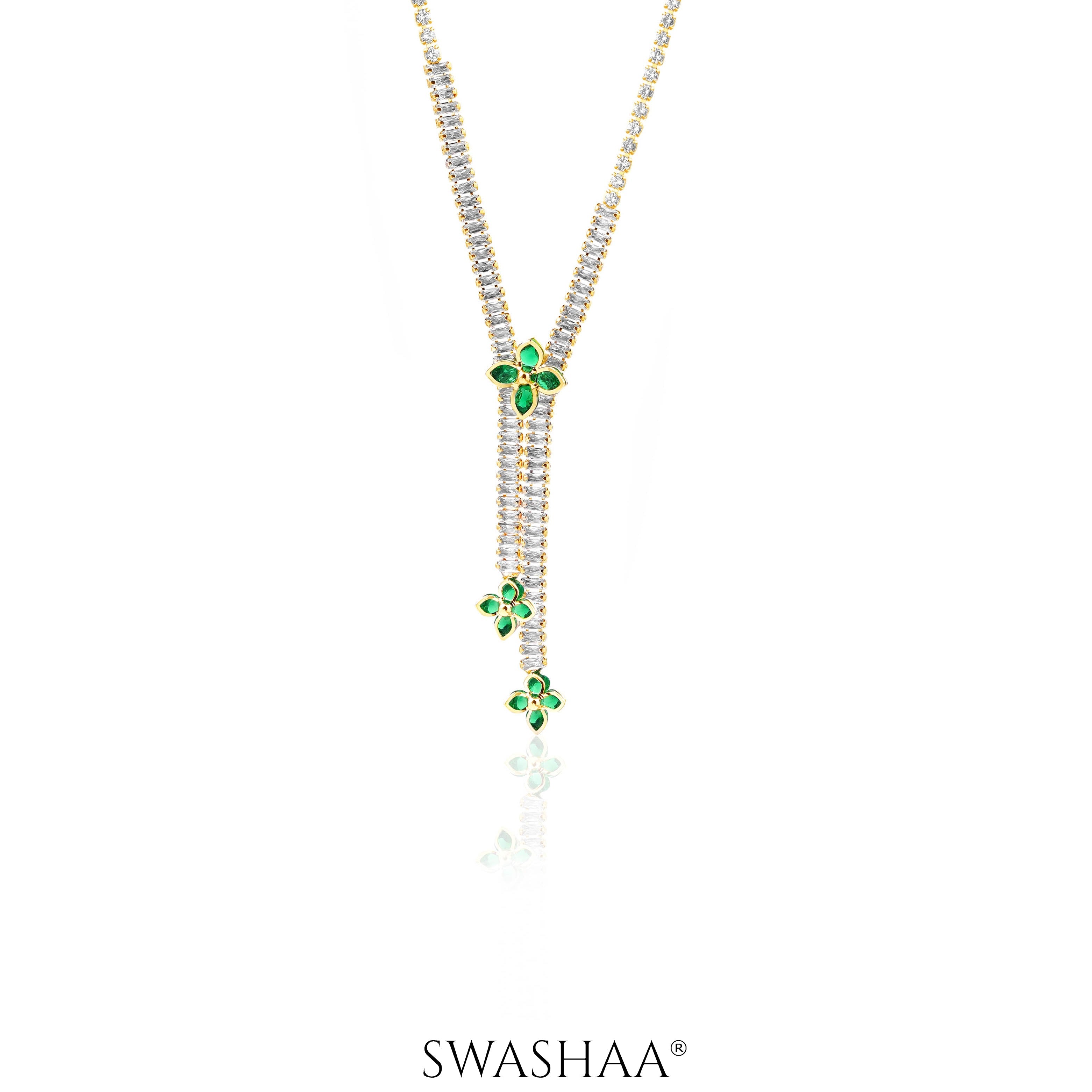 Shanon Clover Charmed Y-shaped Necklace Gold