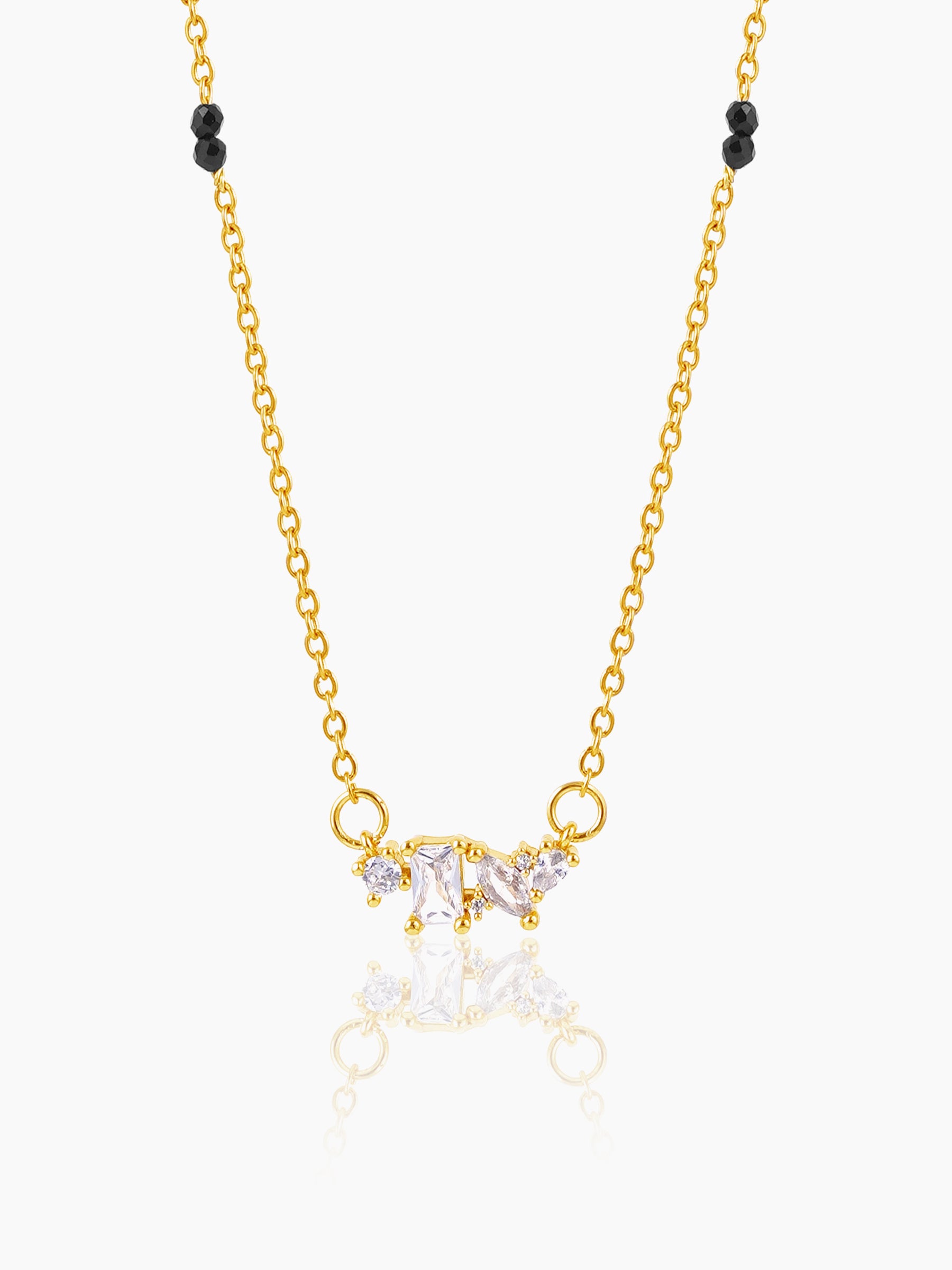 Shanvika Solitaire Diamond 18K Gold Plated Mangalsutra