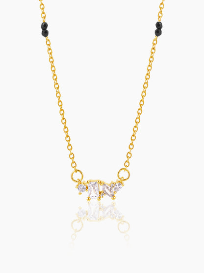 Shanvika Solitaire Diamond 18K Gold Plated Mangalsutra Gold