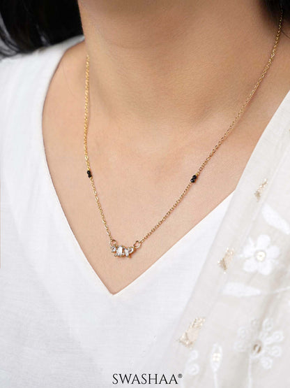 Shanvika Solitaire Diamond 18K Gold Plated Mangalsutra