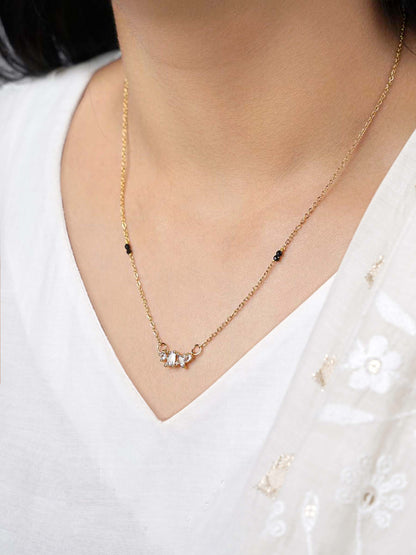 Shanvika Solitaire Diamond 18K Gold Plated Mangalsutra