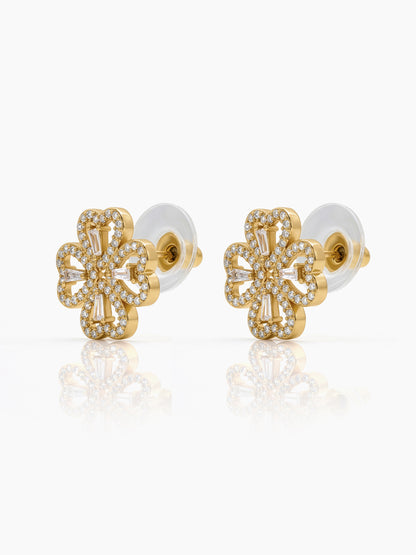 Shiny Clover 18K Gold Plated Earrings