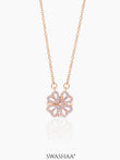 Shiny Clover Necklace Rosegold Plated