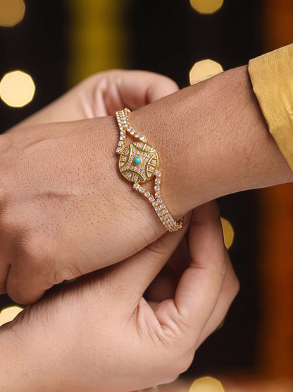 Shubh Diamond 18K Gold Plated Rakhi