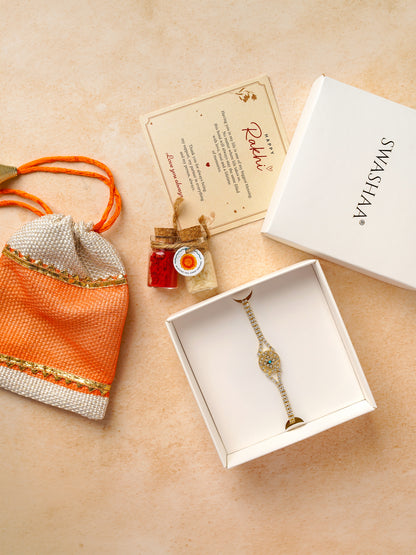 Shubh Diamond 18K Gold Plated Rakhi