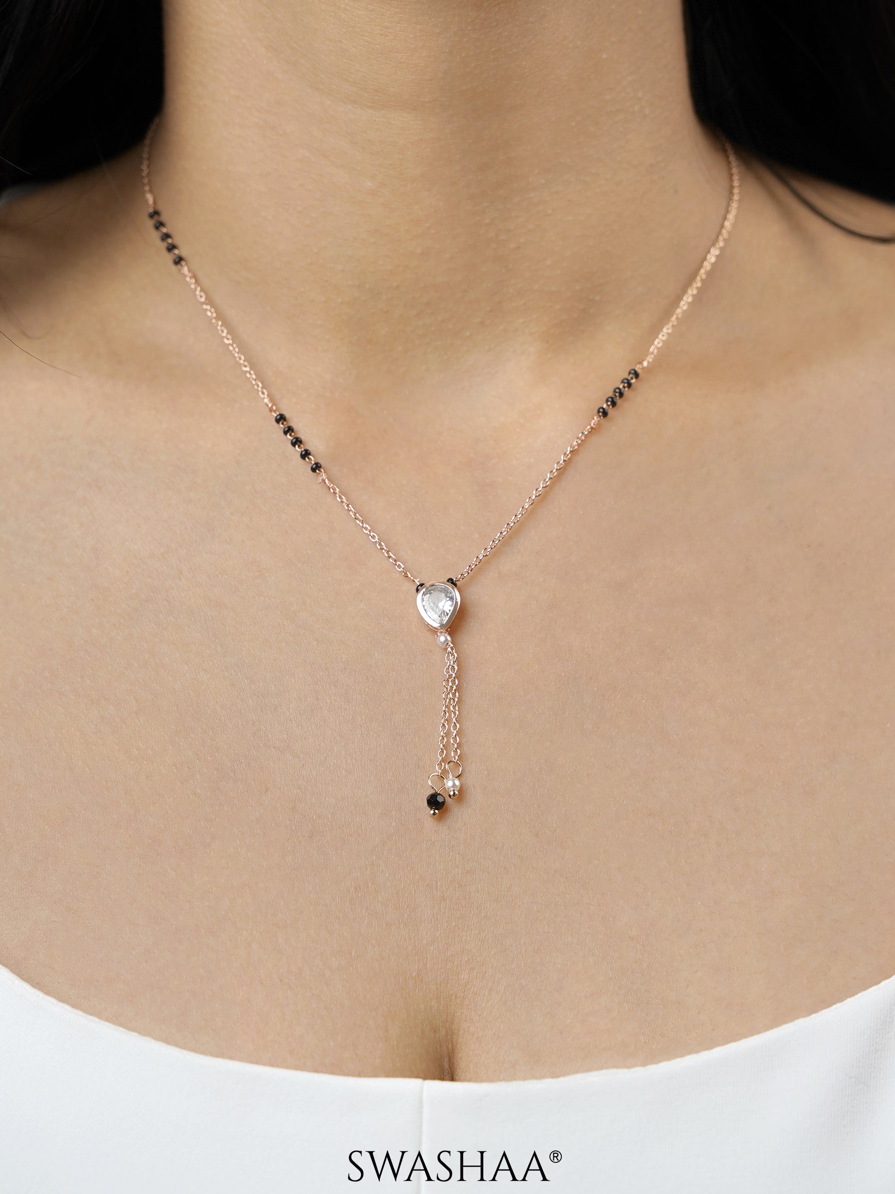 Shyla Rosegold Plated Mangalsutra
