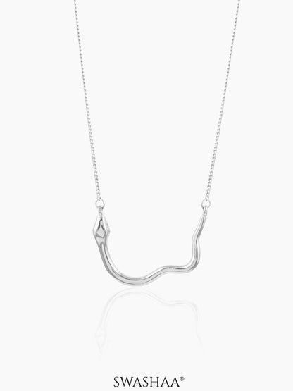 Sienna Snake Necklace Silver