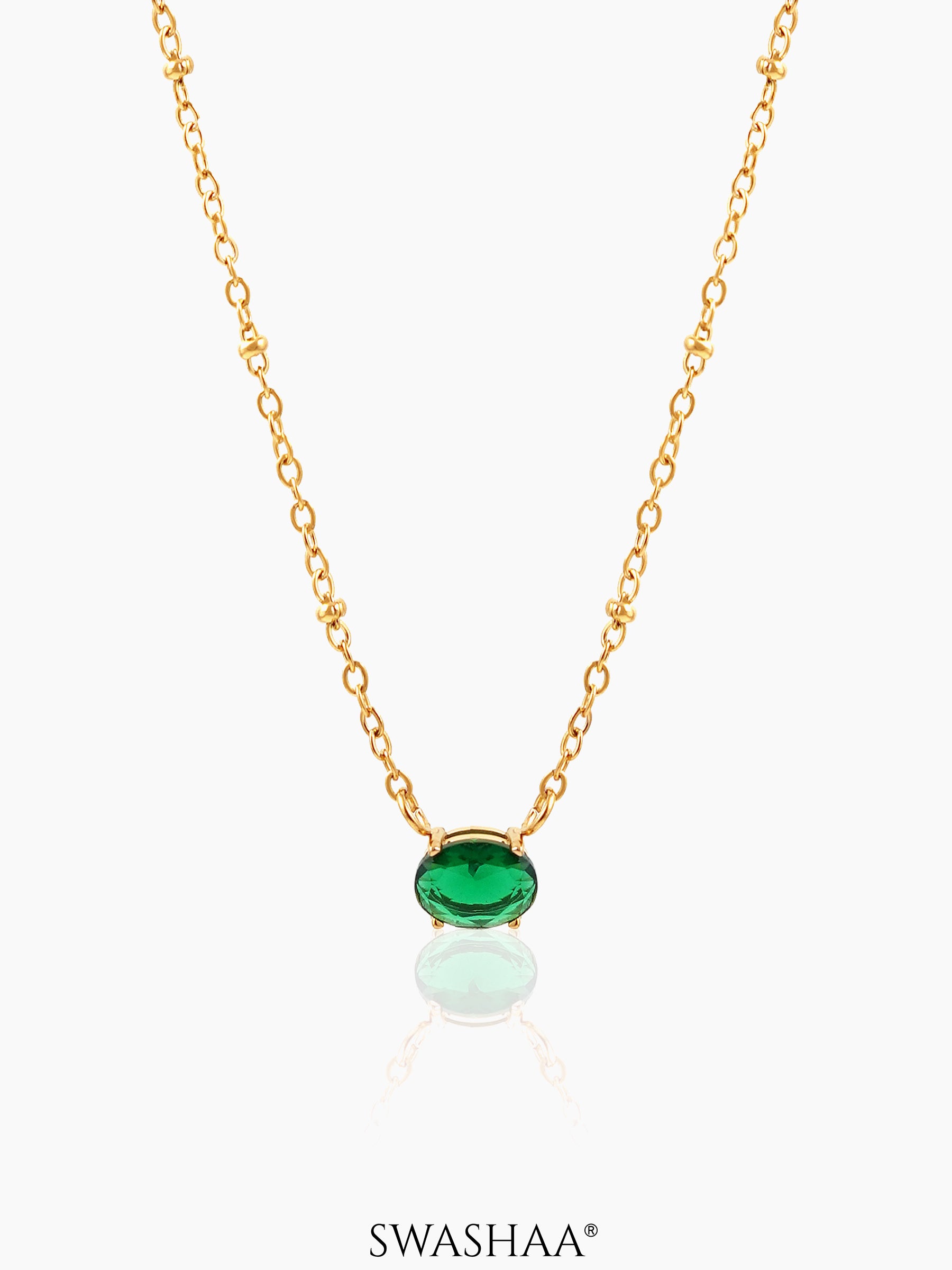 Sierra Solitaire 18K Gold Plated Necklace Gold
