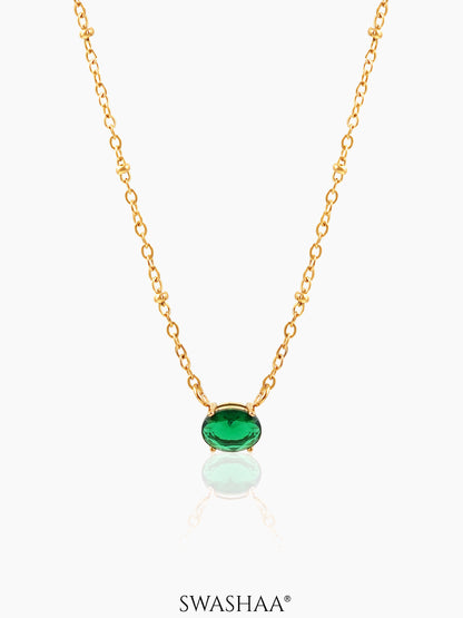 Sierra Solitaire 18K Gold Plated Necklace Gold