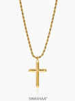 Sion Cross Rope Men's Chain Pendant 18K Gold Plated