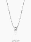 Sitara Solitaire 18K Gold Plated Necklace Silver