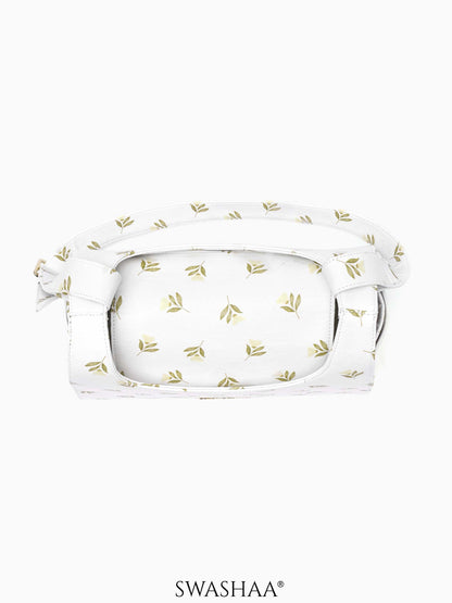 Snow Petals Leather Shoulder Bag