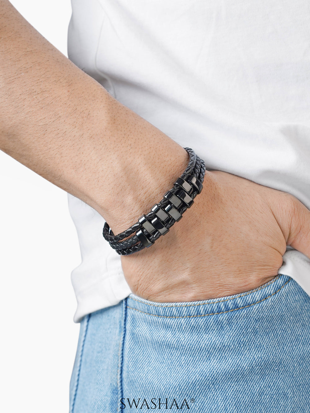 Sol Men's Leather Bracelet