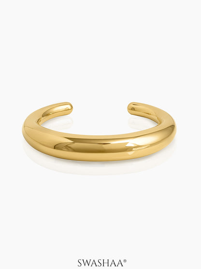 Solana Curve Cuff Bracelet 18K Gold Plated