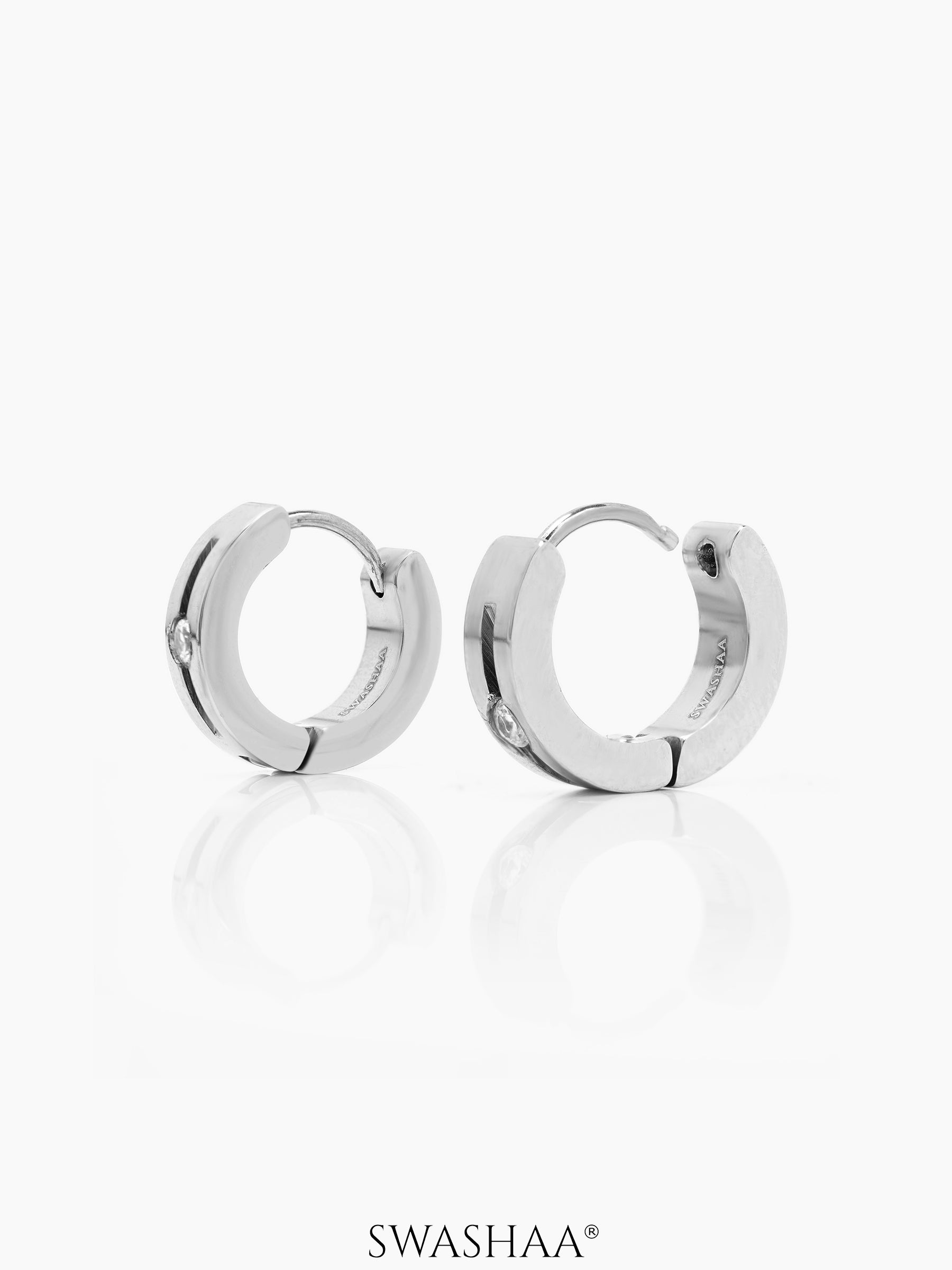 Solaris Studed Diamond Men's Hoop Earrings