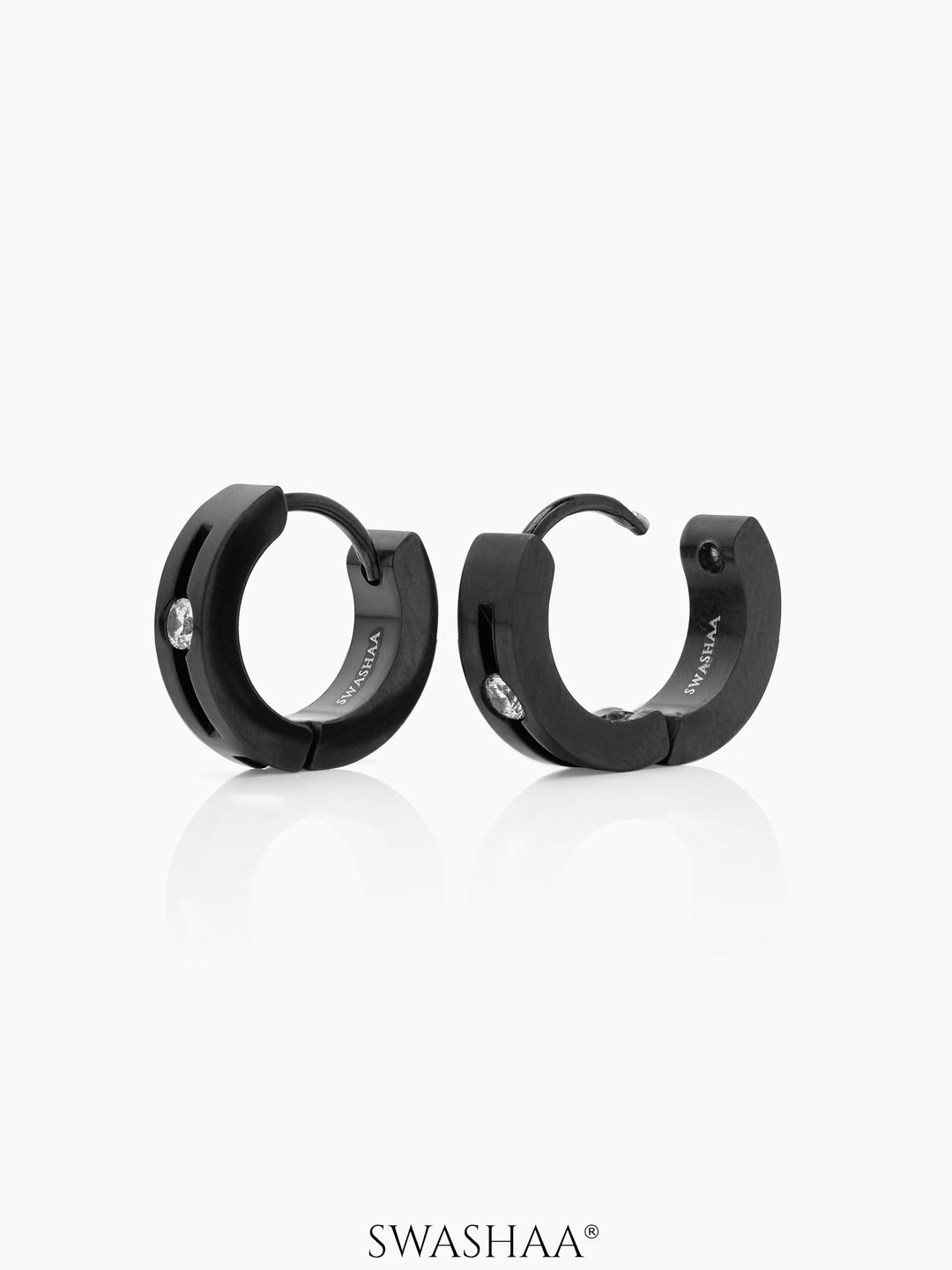 Solaris Studed Diamond Men's Hoop Earrings