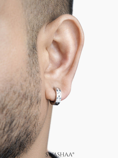 Solaris Studed Diamond Men's Hoop Earrings