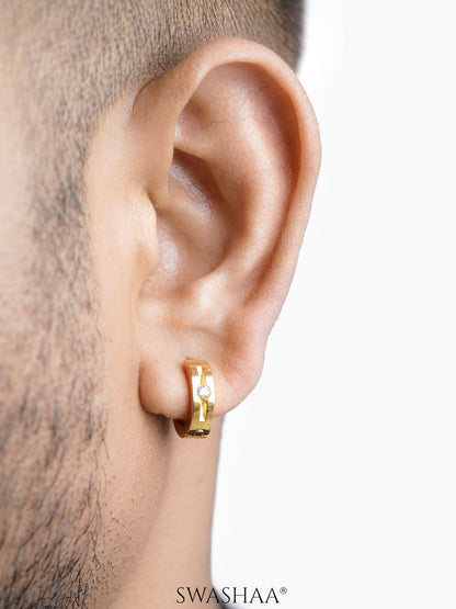 Solaris Studed Diamond Men's Hoop Earrings