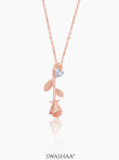 Solitaire Rose Rosegold Plated Necklace Rosegold