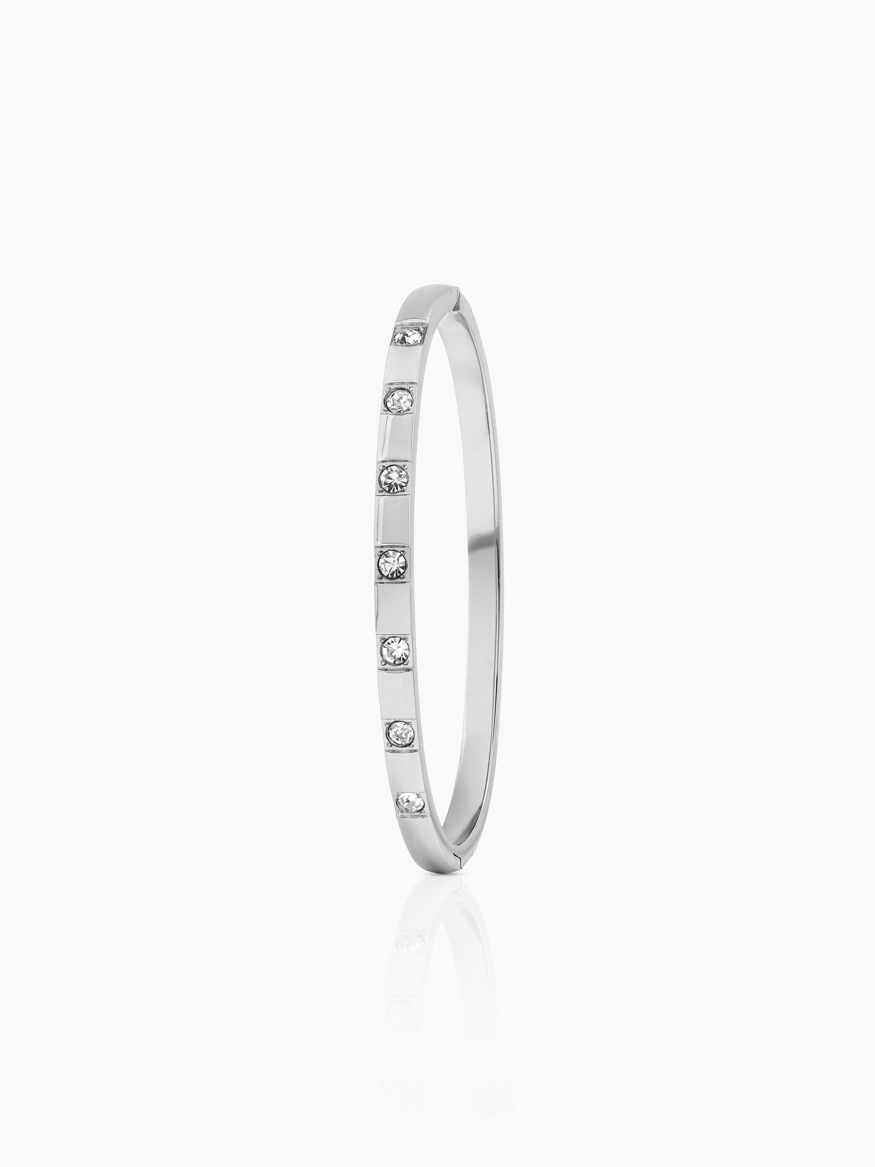 Solmira Silver Diamond Band Bracelet Silver