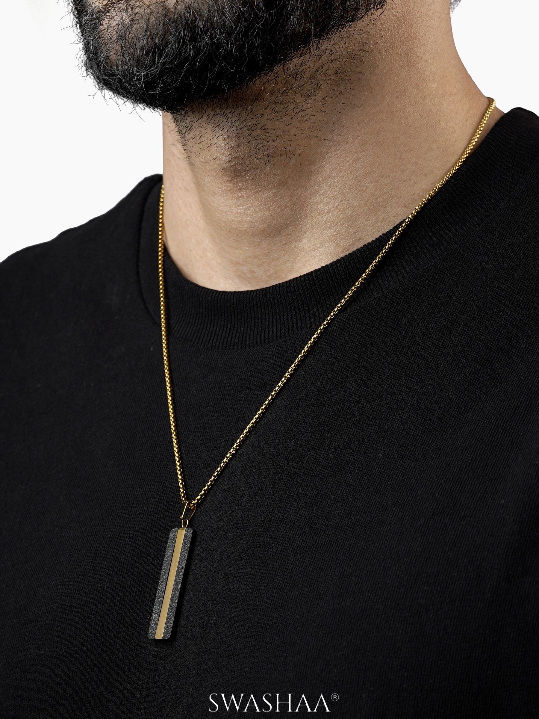 Solomon 18K Gold Plated Men's Chain Pendant
