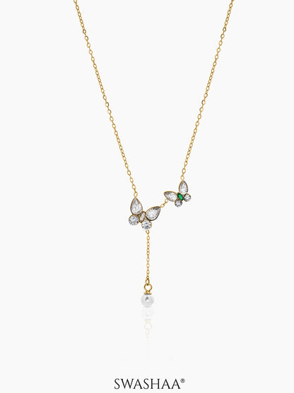 Soriel Butterfly Drop Necklace Gold