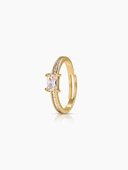 Sorielle Solitaire 18K Gold Plated Women's Ring Gold