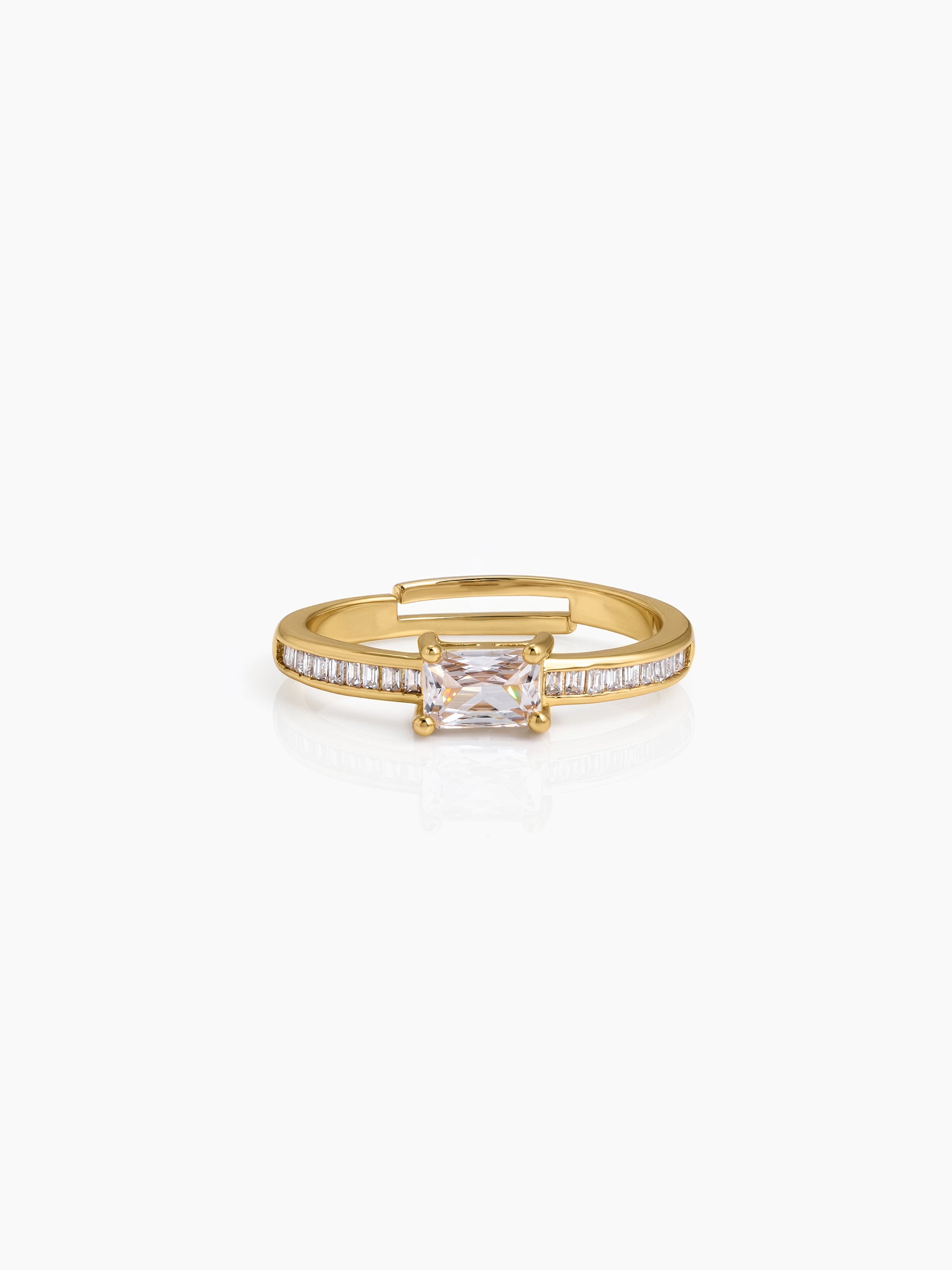 Sorielle Solitaire 18K Gold Plated Women's Ring
