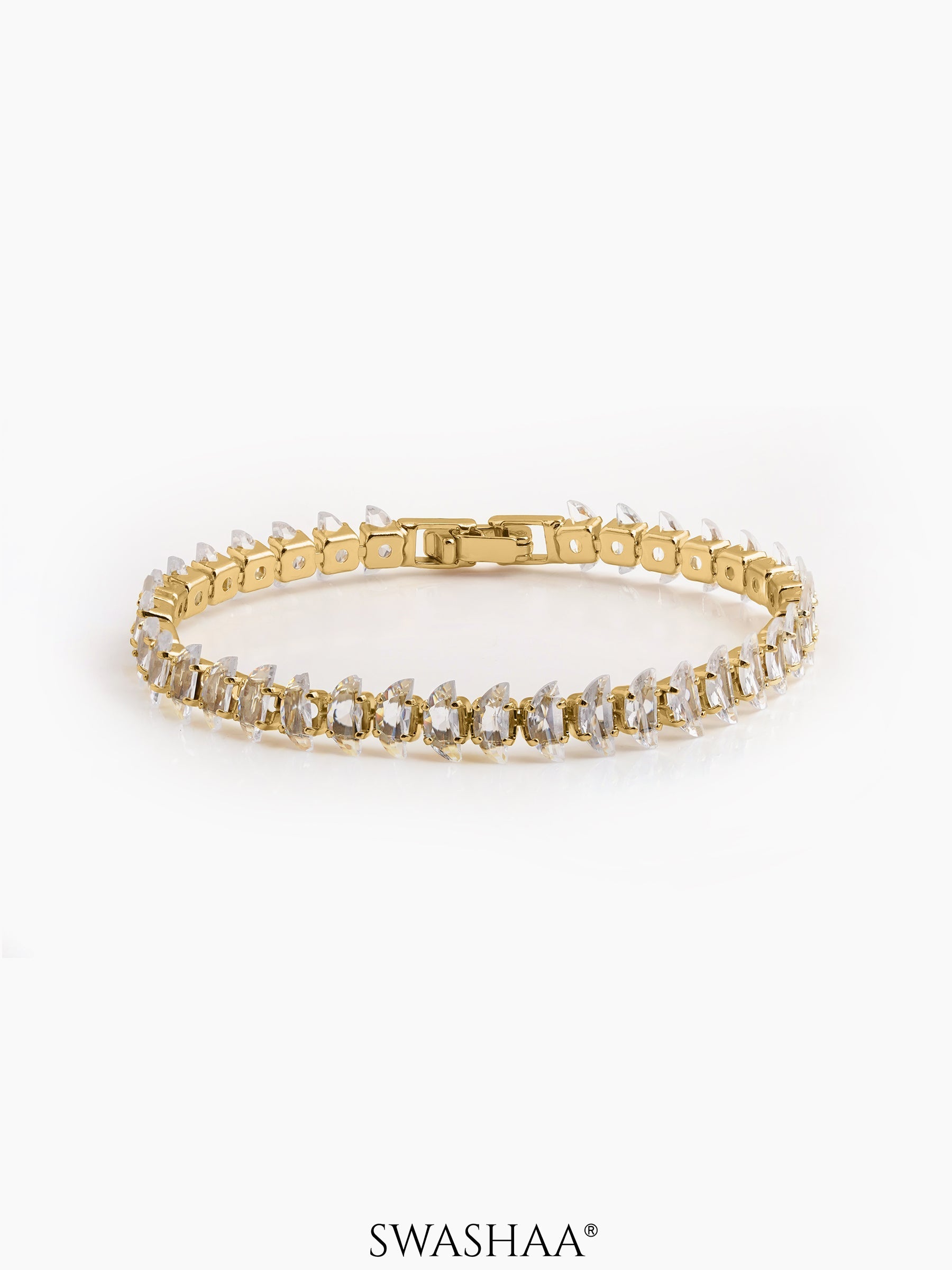 Sovira Diamond Tennis Women's Bracelet White - 18K Gold Plated