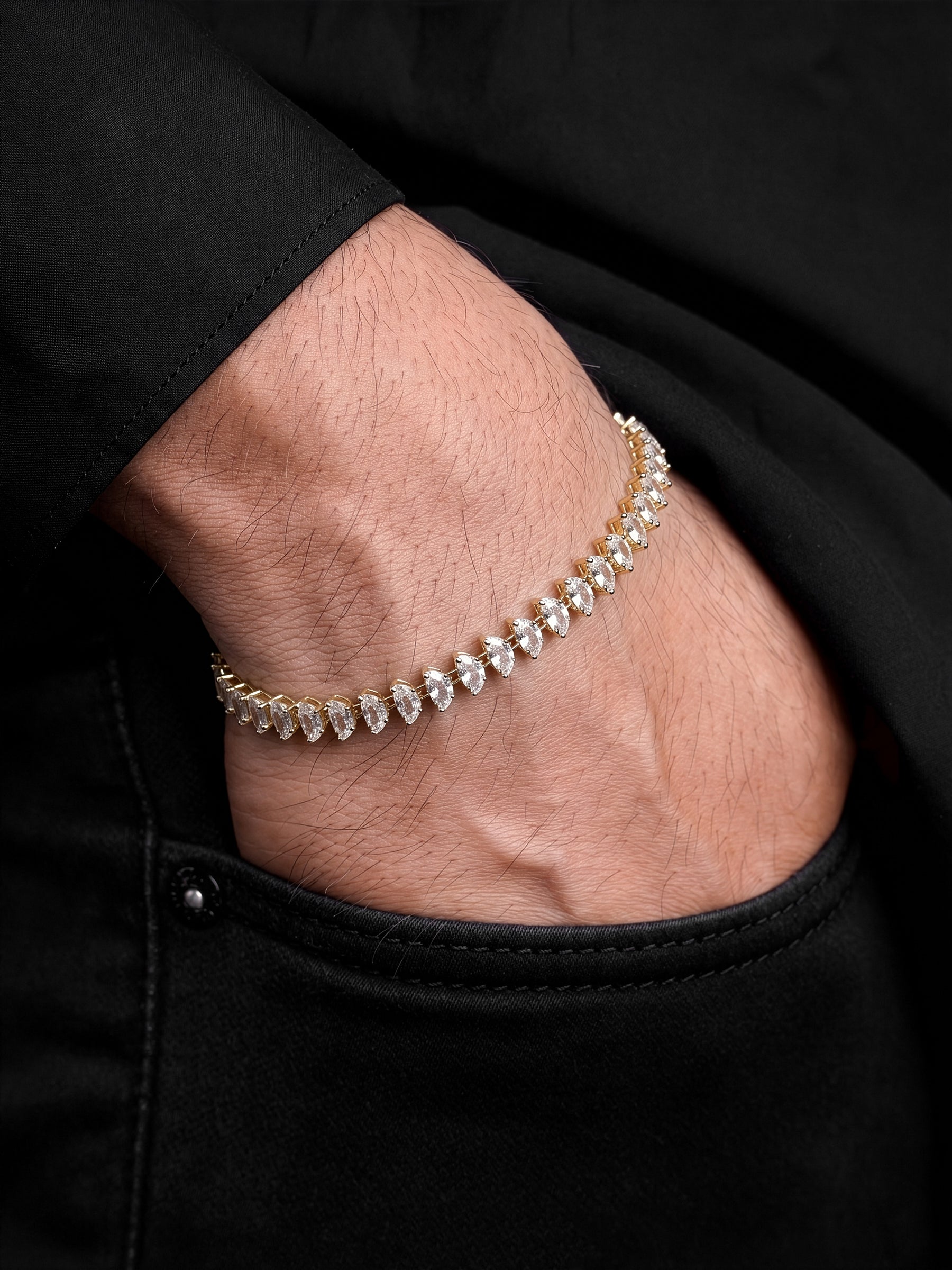 Sovira Diamond Tennis Men's Bracelet