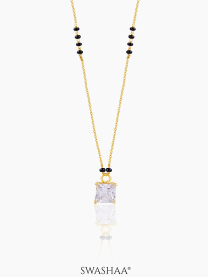 Square Solitaire 18K Gold Plated Mangalsutra Gold