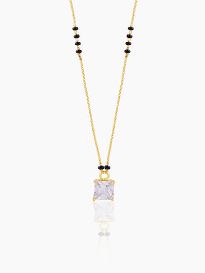 Square Solitaire 18K Gold Plated Mangalsutra Gold