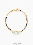 Square Solitaire 18K Gold Plated Mangalsutra Bracelets Gold