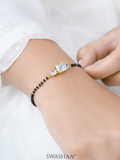 Square Solitaire 18K Gold Plated Mangalsutra Bracelets