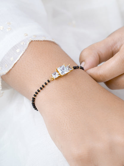 Square Solitaire 18K Gold Plated Mangalsutra Bracelets