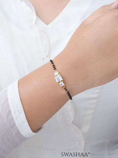 Square Solitaire 18K Gold Plated Mangalsutra Bracelets