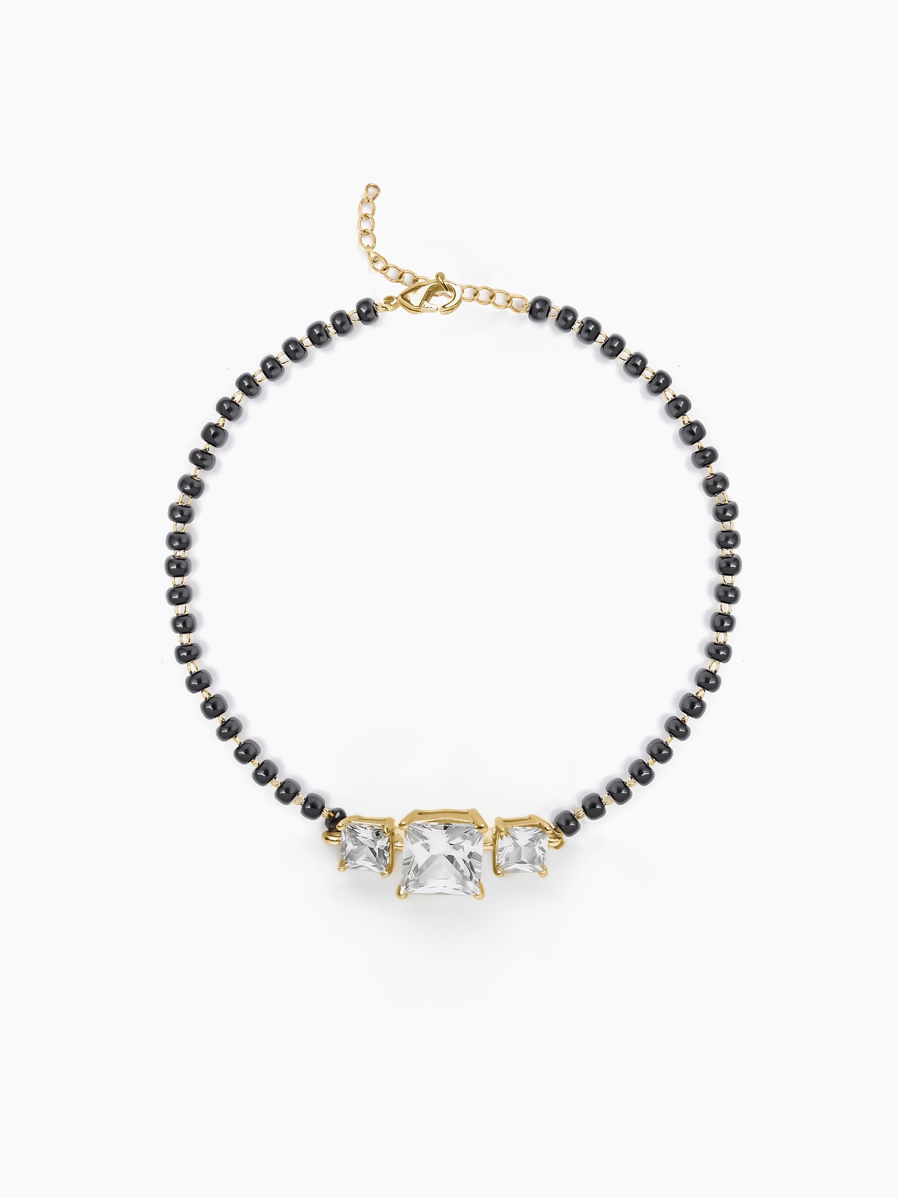 Square Solitaire 18K Gold Plated Mangalsutra Bracelets Gold
