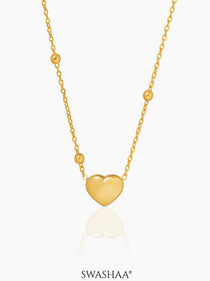 Statement Heart Necklace Gold
