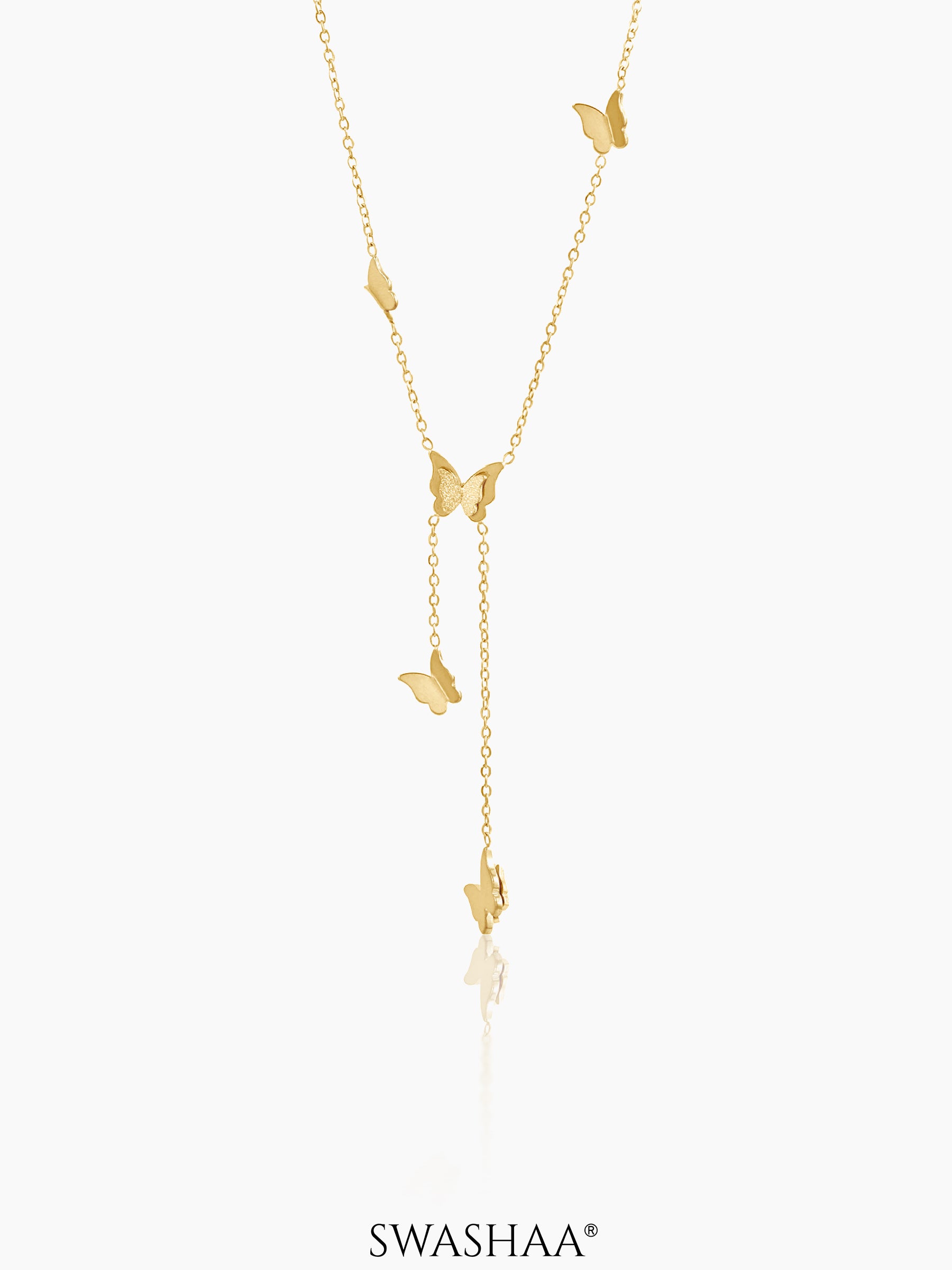 Statement Butterfly Necklace 18K Gold Plated