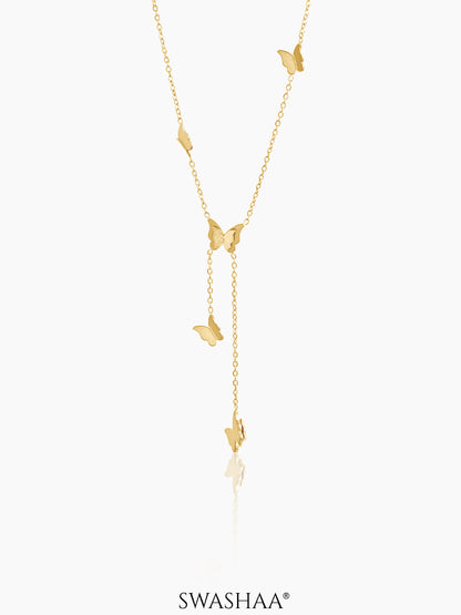 Statement Butterfly Necklace 18K Gold Plated