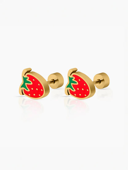 Strawberry 18K Gold Plated Kid's Earrings