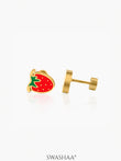 Strawberry 18K Gold Plated Kid's Earrings Gold
