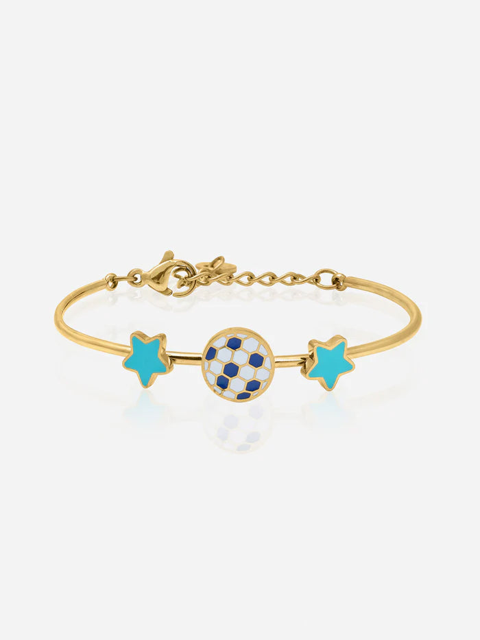 Striker Football 18K Gold Plated Kid's Kada Bracelet Gold