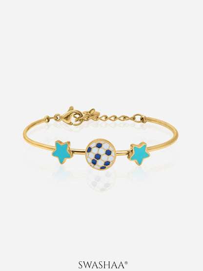 Striker Football 18K Gold Plated Kid's Kada Bracelet Gold