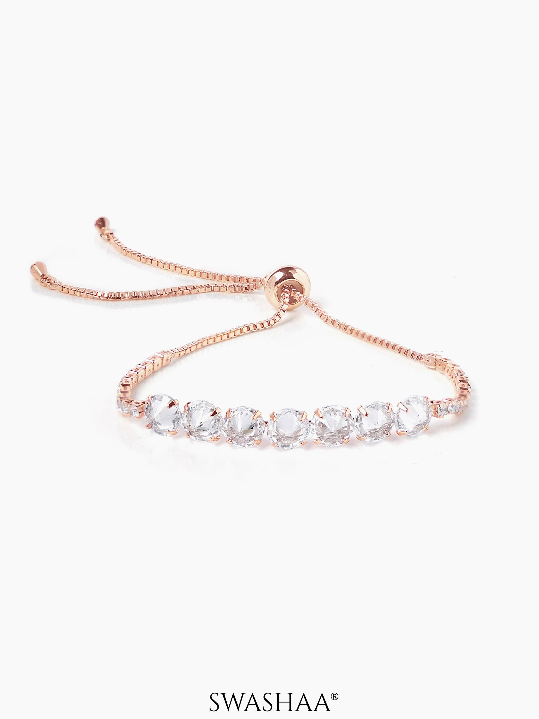 Studded Diamond Rosegold Plated Bracelet Rose Gold