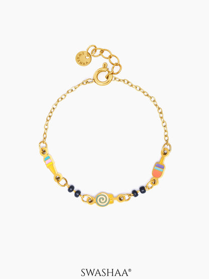 Sugar Bliss 18K Gold Plated Kid's Nazariya Bracelet Gold