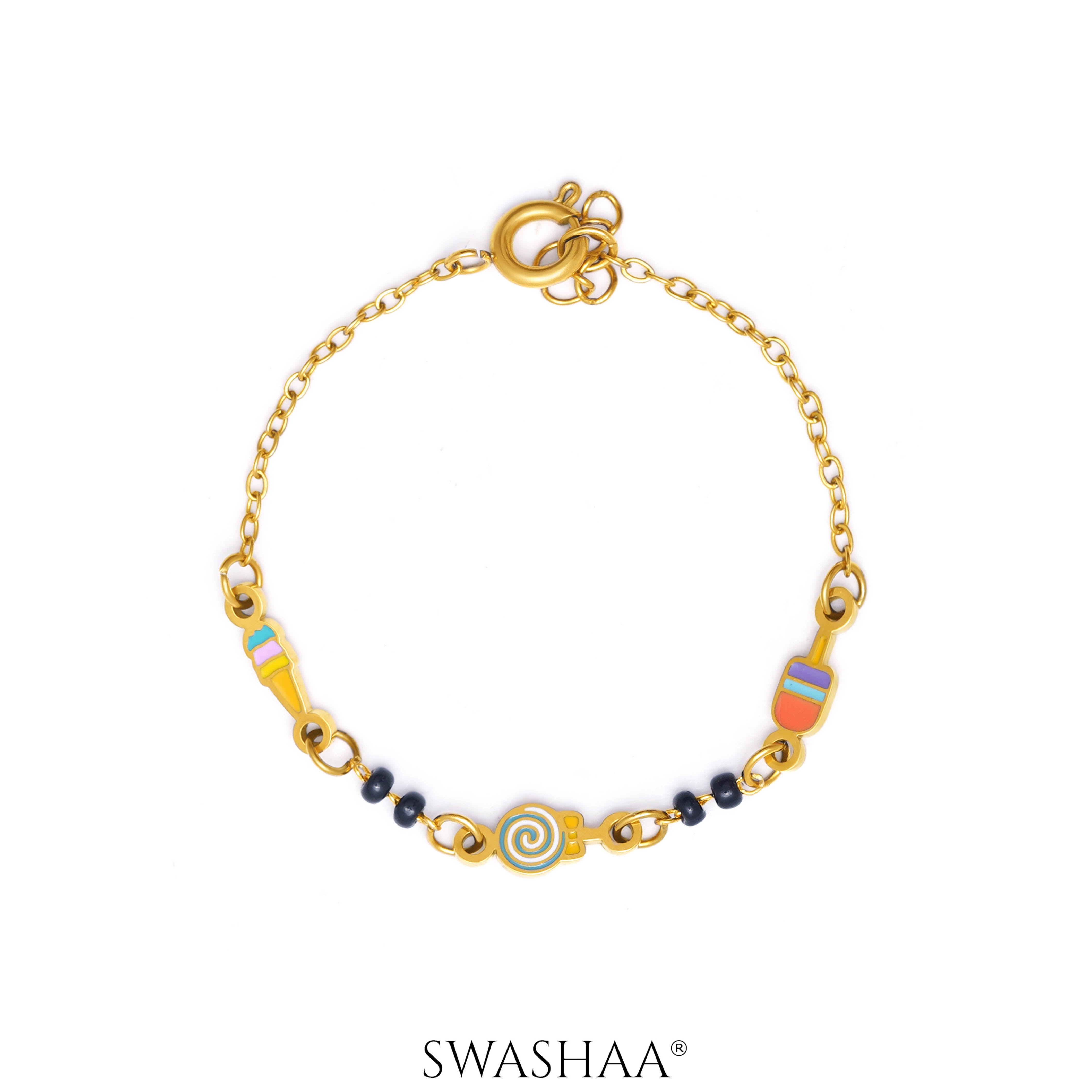 Sugar Bliss 18K Gold Plated Kid's Nazariya Bracelet Gold
