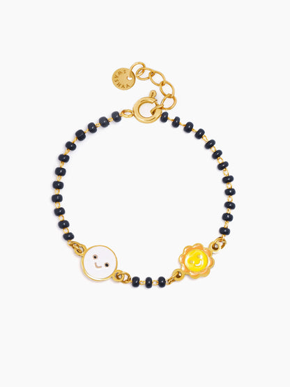 Sun & Moon Charms 18K Gold Plated Kid's Nazariya Bracelet Gold