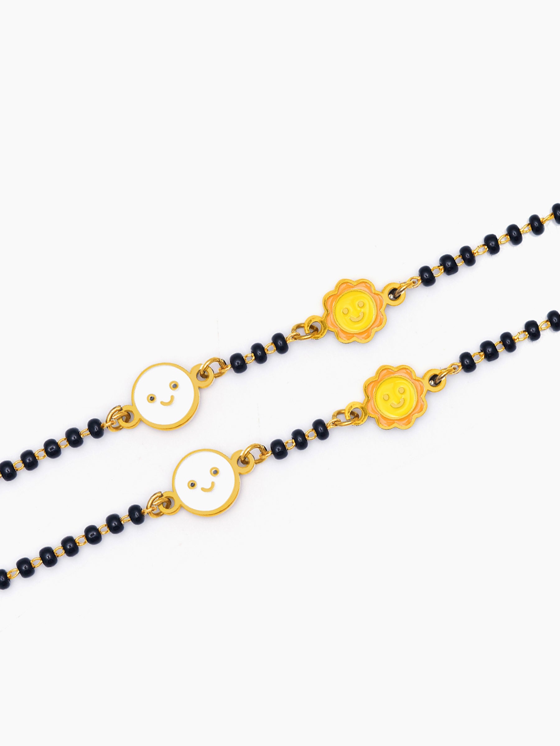 Sun & Moon Charms 18K Gold Plated Kid's Nazariya Bracelet