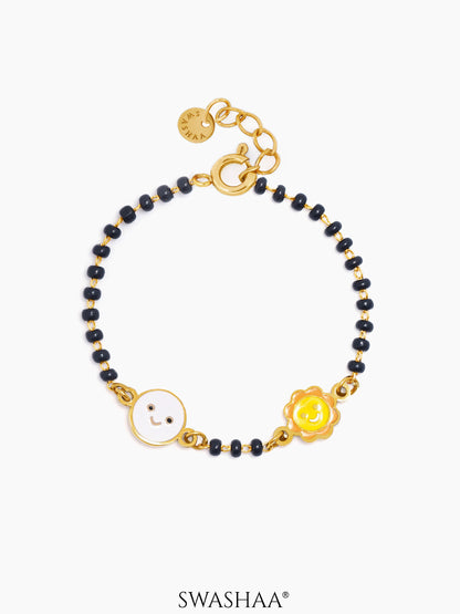 Sun & Moon Charms 18K Gold Plated Kid's Nazariya Bracelet Gold